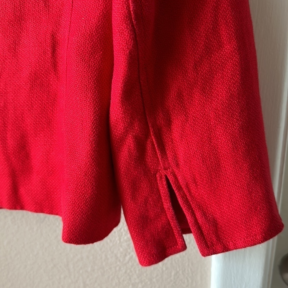 LAUREN RALPH LAUREN Red Linen 3/4 Sleeve Cropped Nautical Jacket - Picture 8 of 8